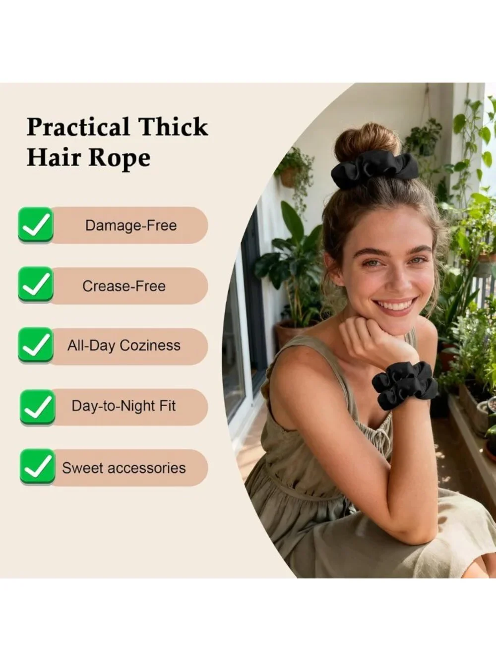8PCS Satin Scrunchies for Women - No Crease, Frizz-Free Hair Ties, Soft